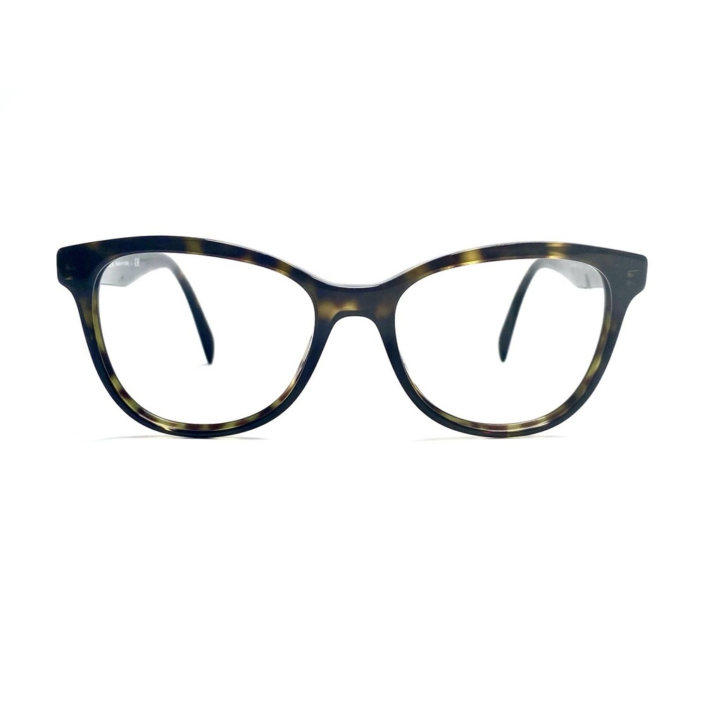 Prada Brown Brown Tortoise Cat Eye Glasses Italy Gold Accent VPR12T 51 17 140